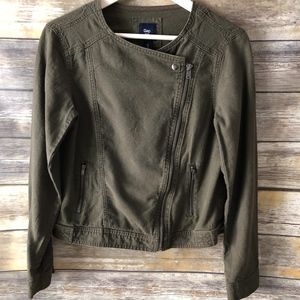 GAP olive moto jacket